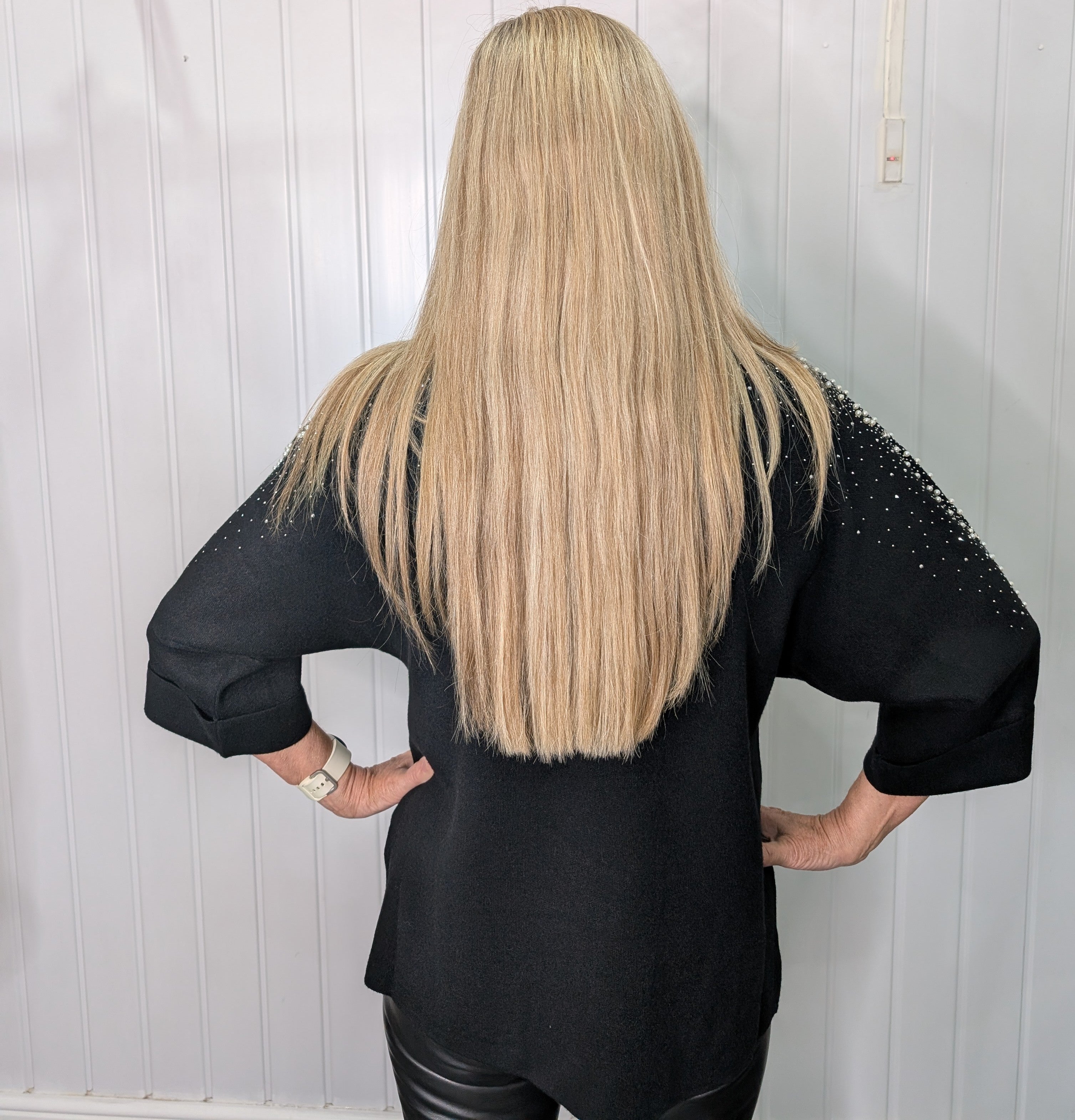 Black Diamante Pearl Jumper