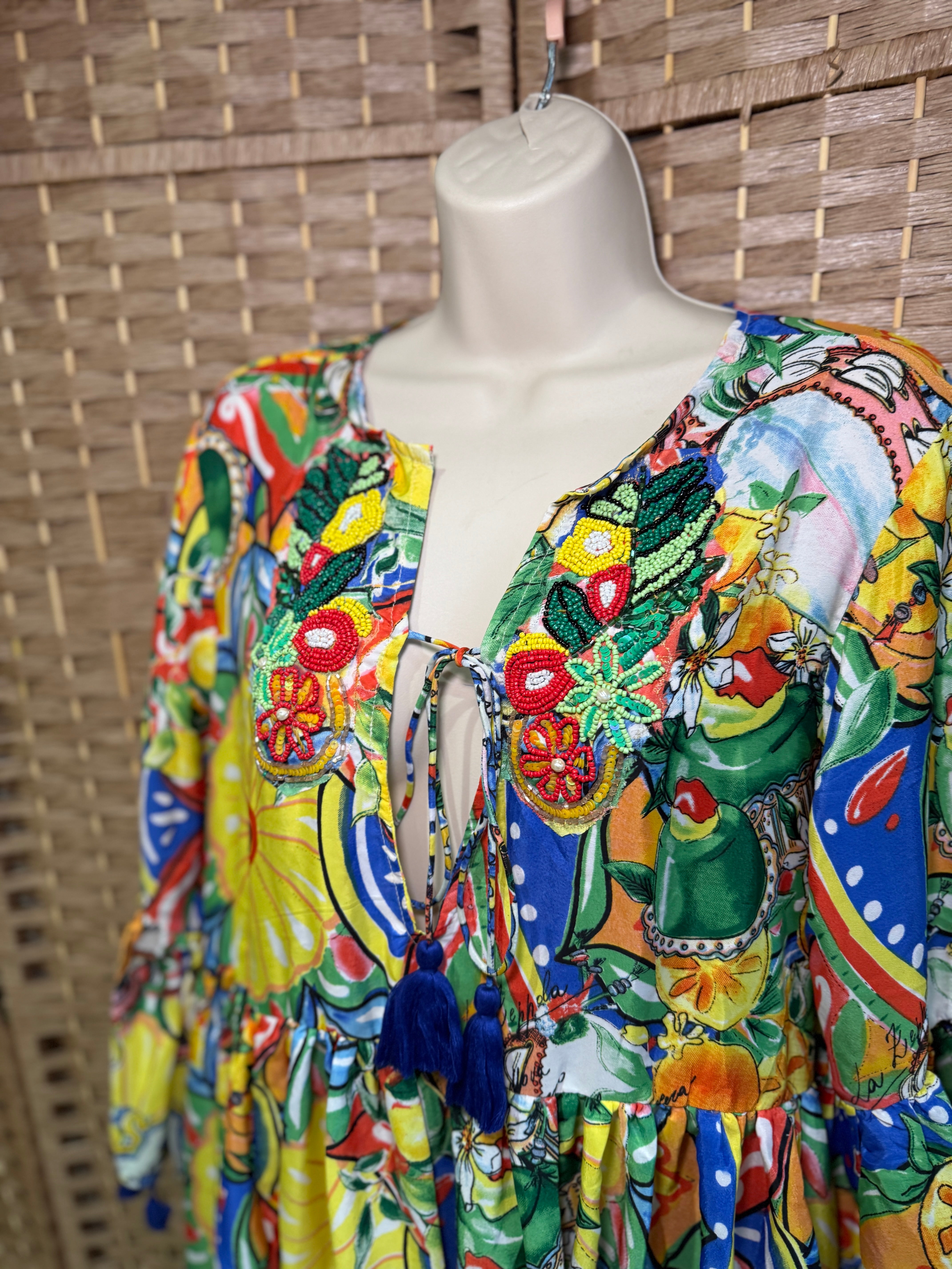 Multicoloured Embellished Dress