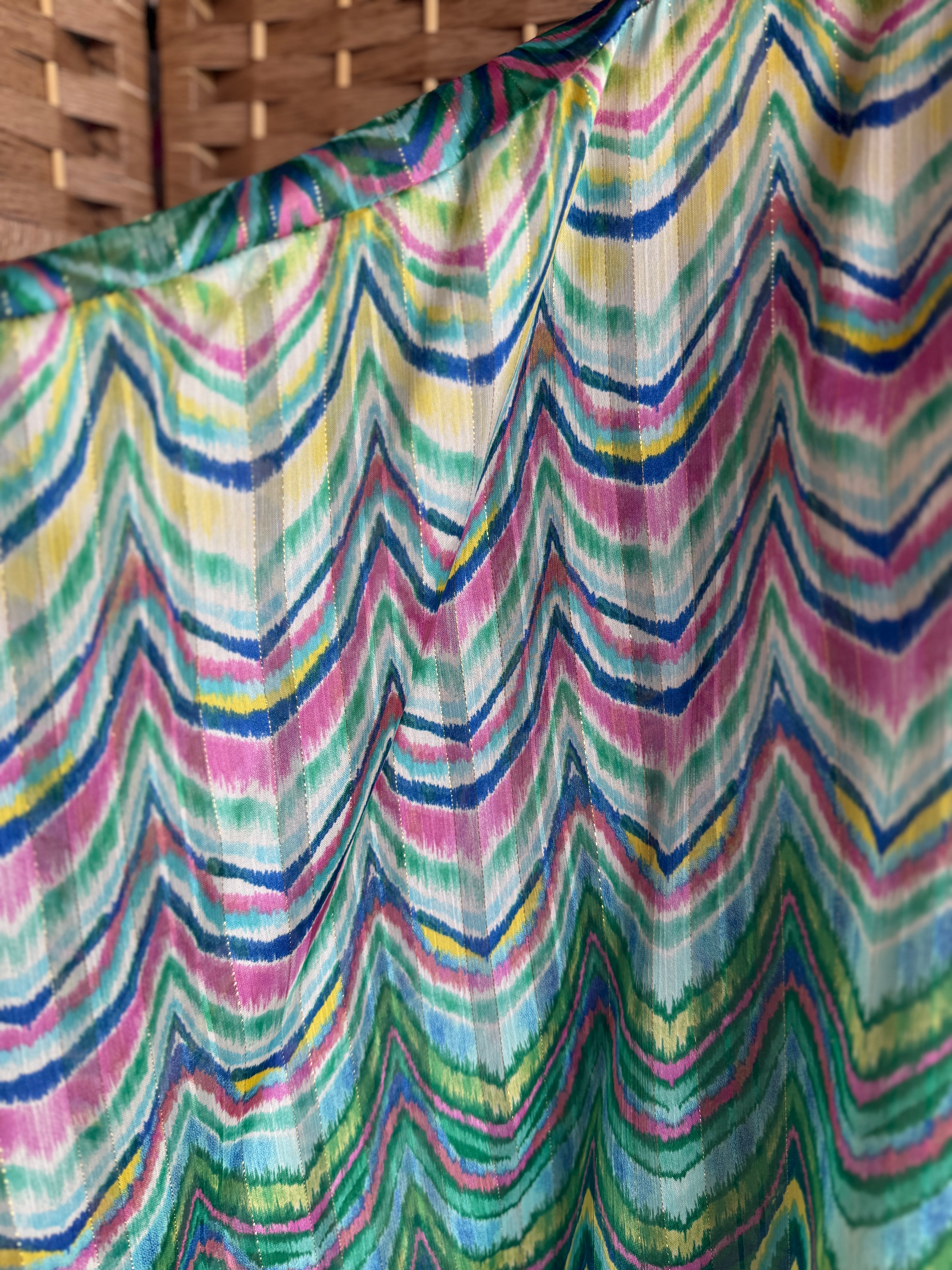 Jeff Gallano Green Embellished Gold Thread Top