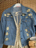 Load image into Gallery viewer, Denim Gold Metallic Beaded Jacket