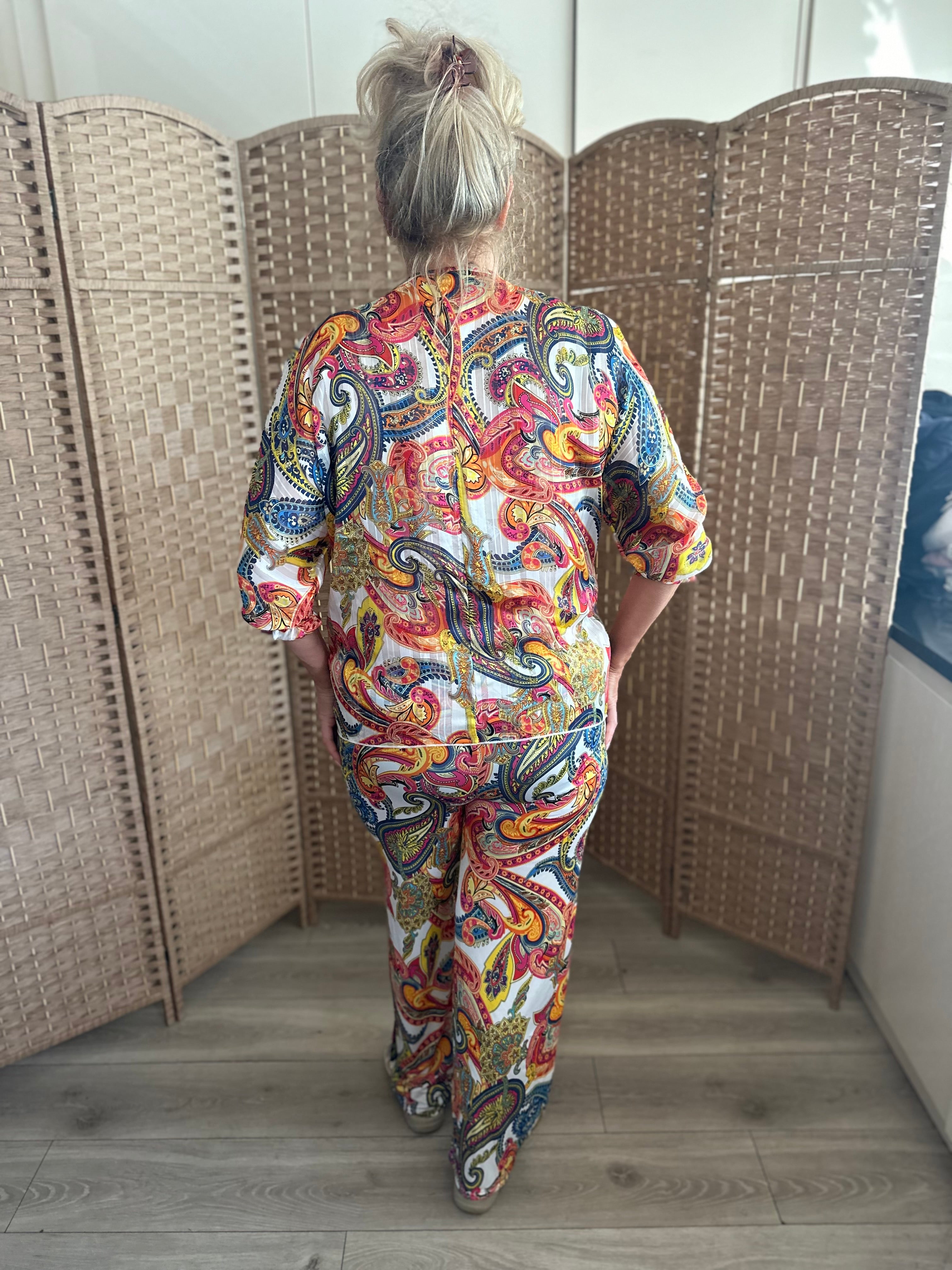 Orange Paisley Gold Thread Tie Lounge Suit