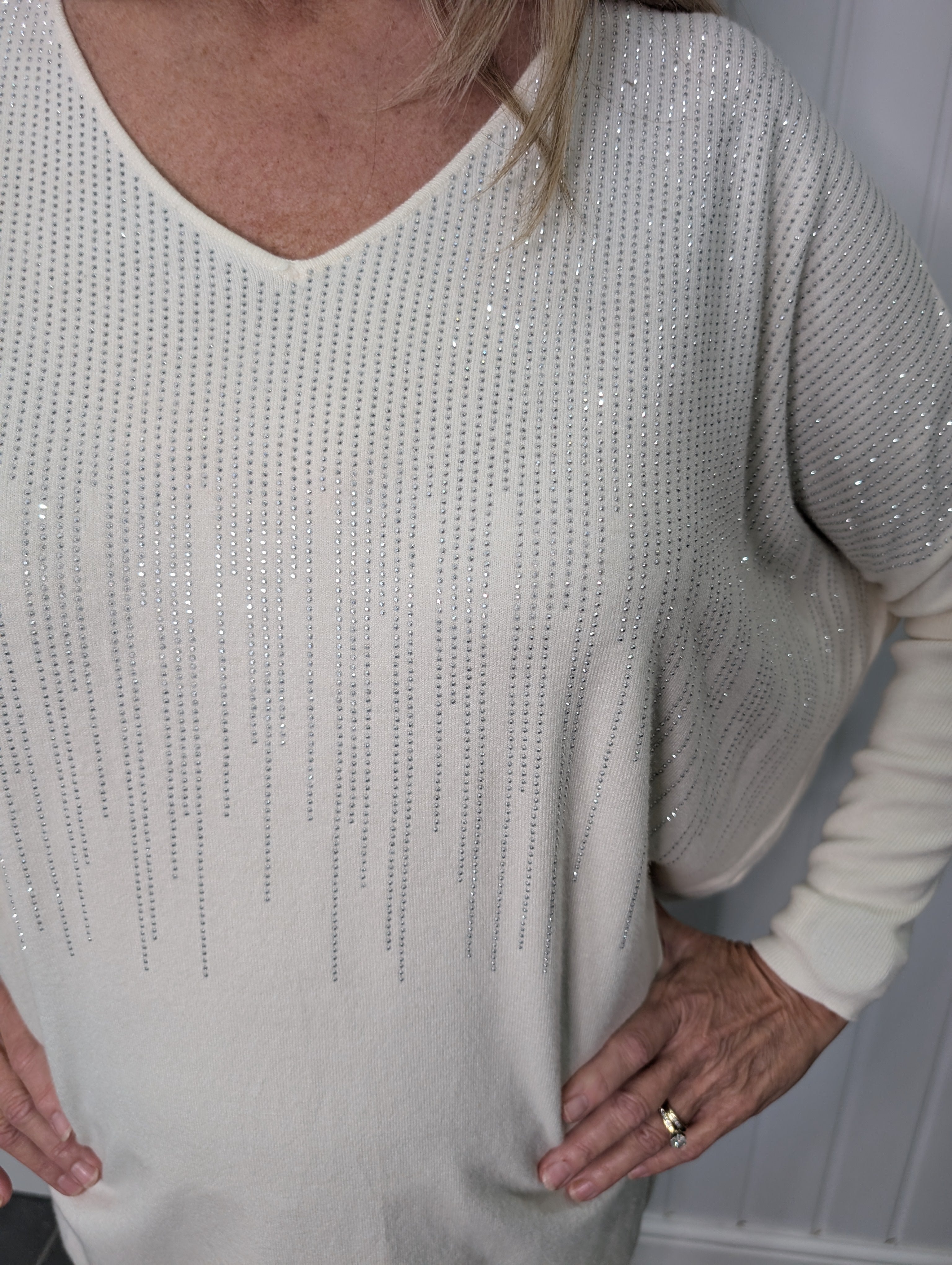 Cream Diamante Jumper