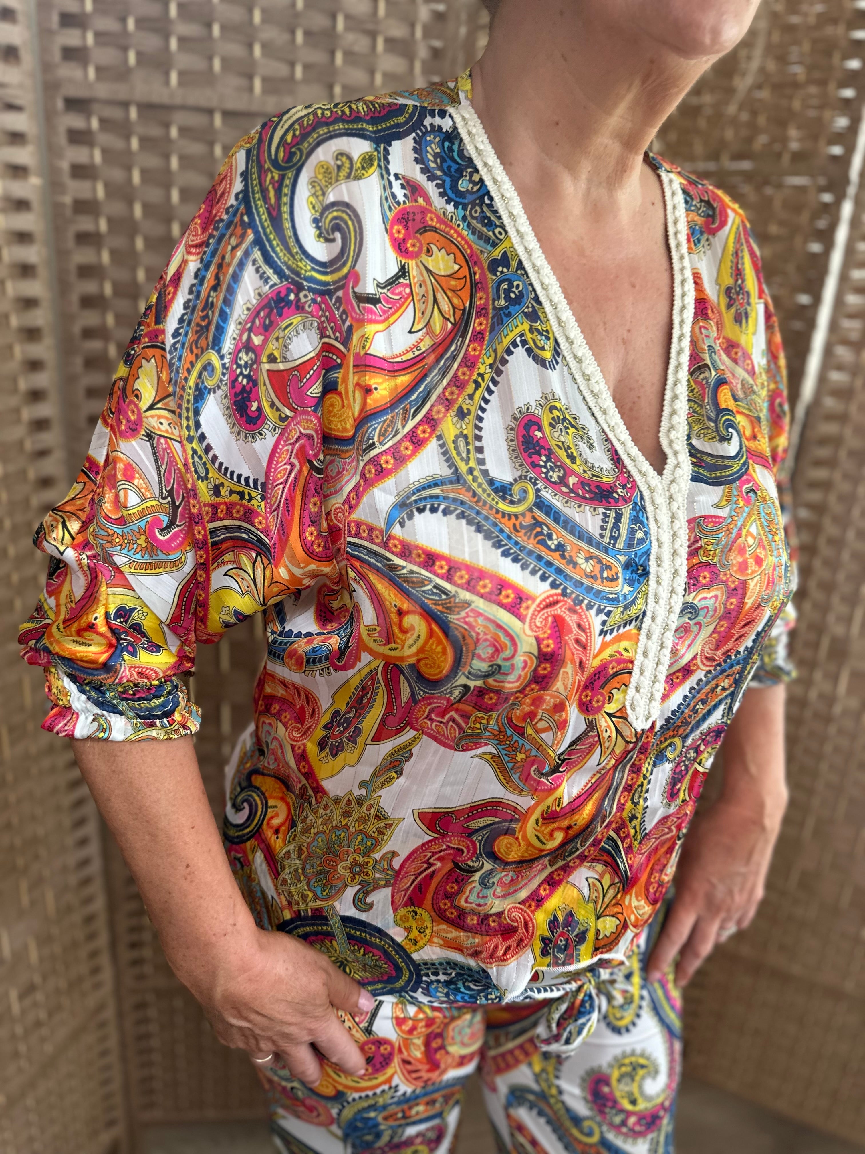 Orange Paisley Gold Thread Tie Lounge Suit