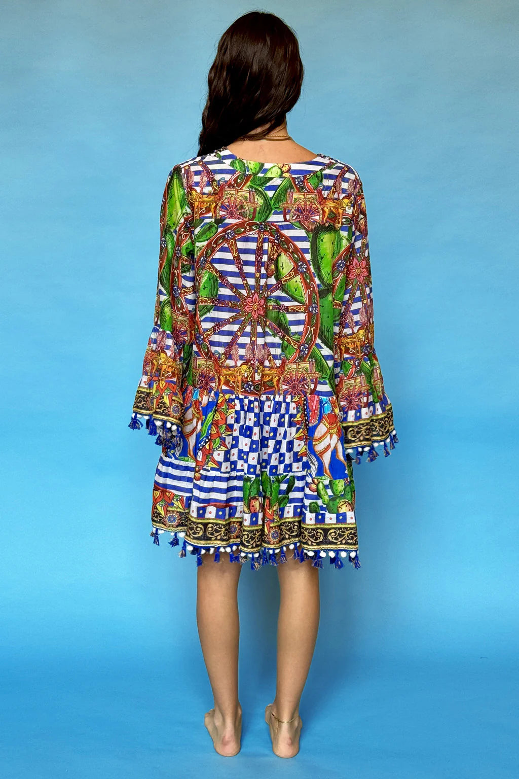 Cactus Embellished Tassle Dress