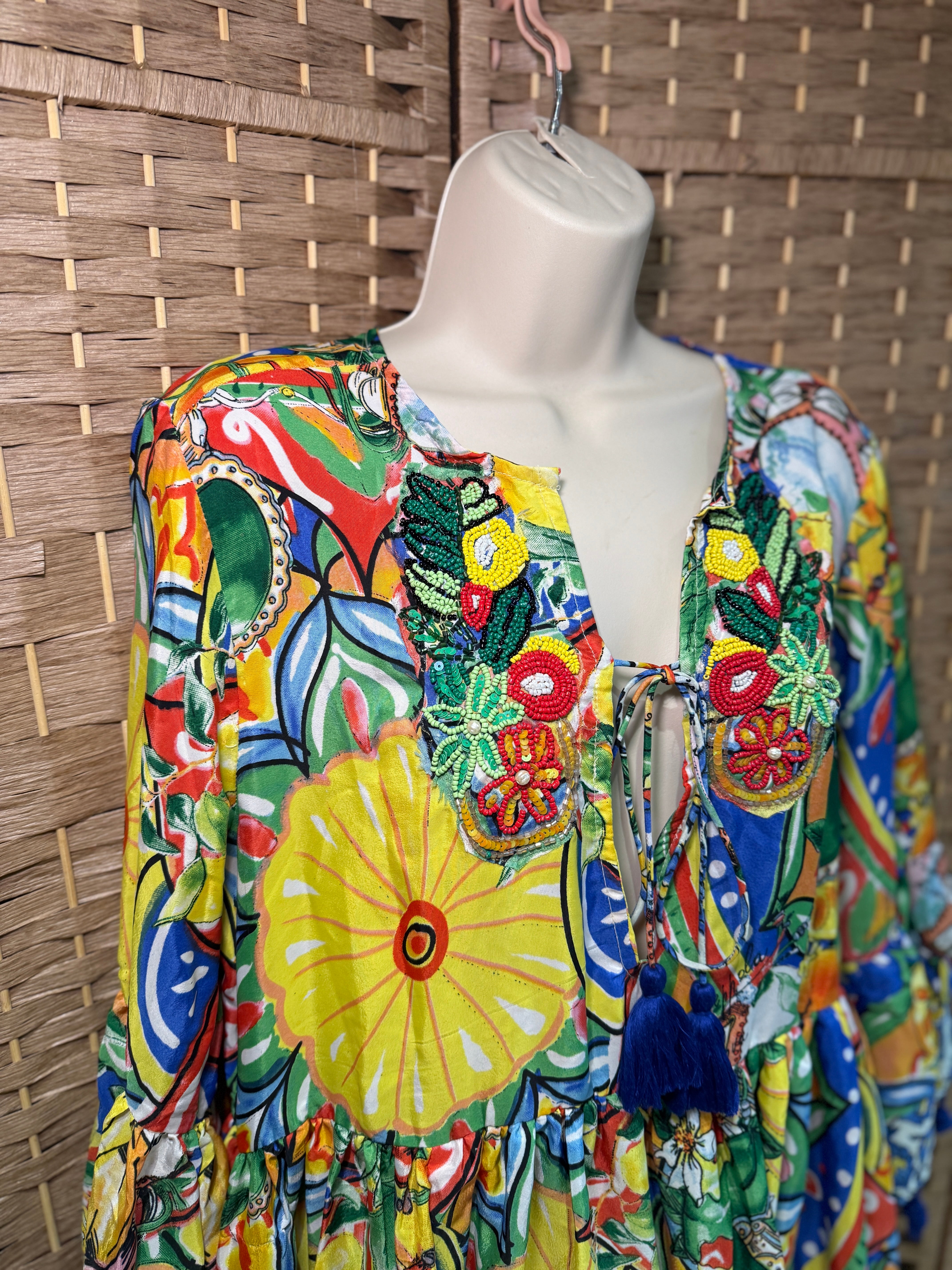 Multicoloured Embellished Dress