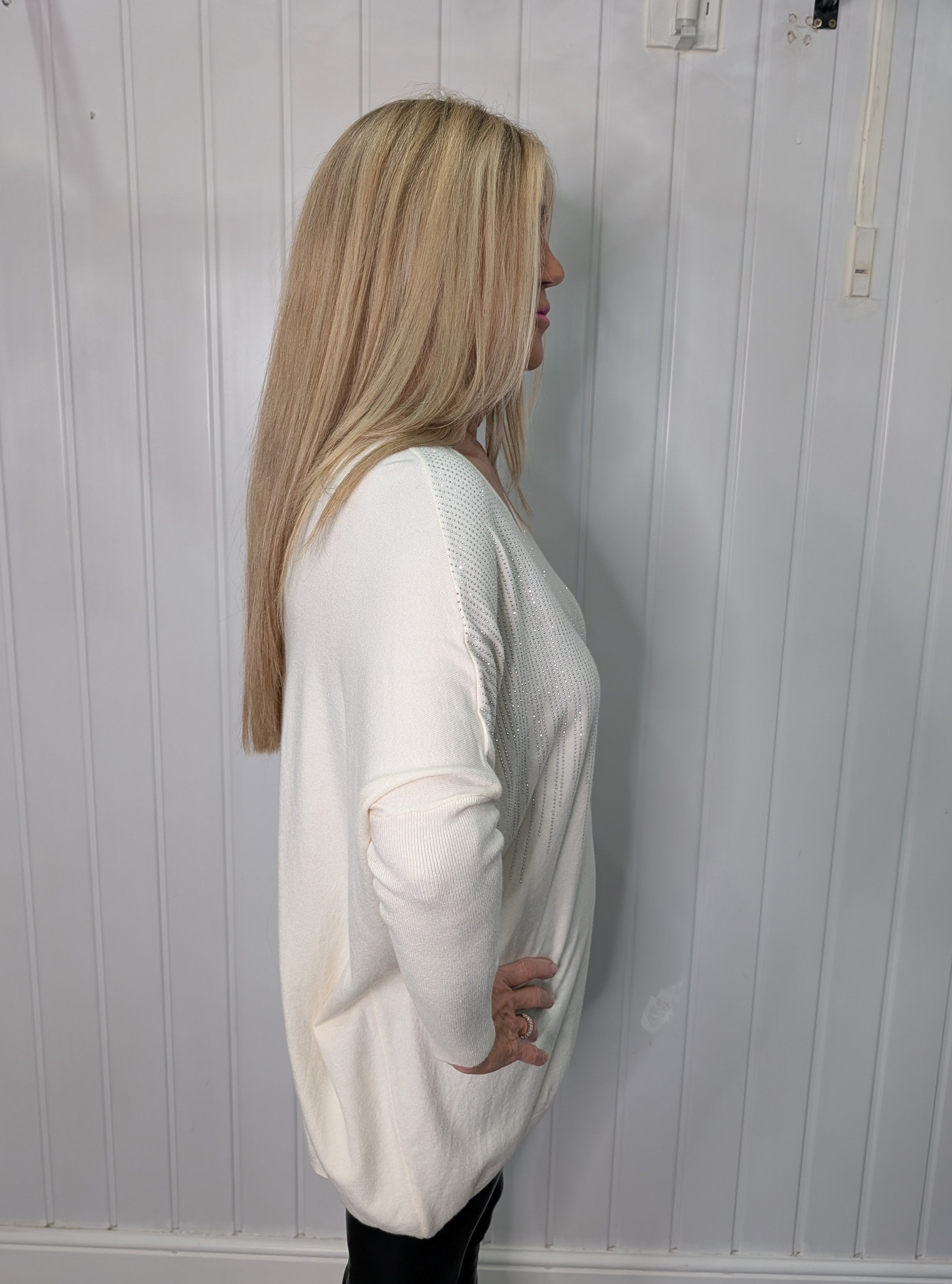 Cream Diamante Jumper