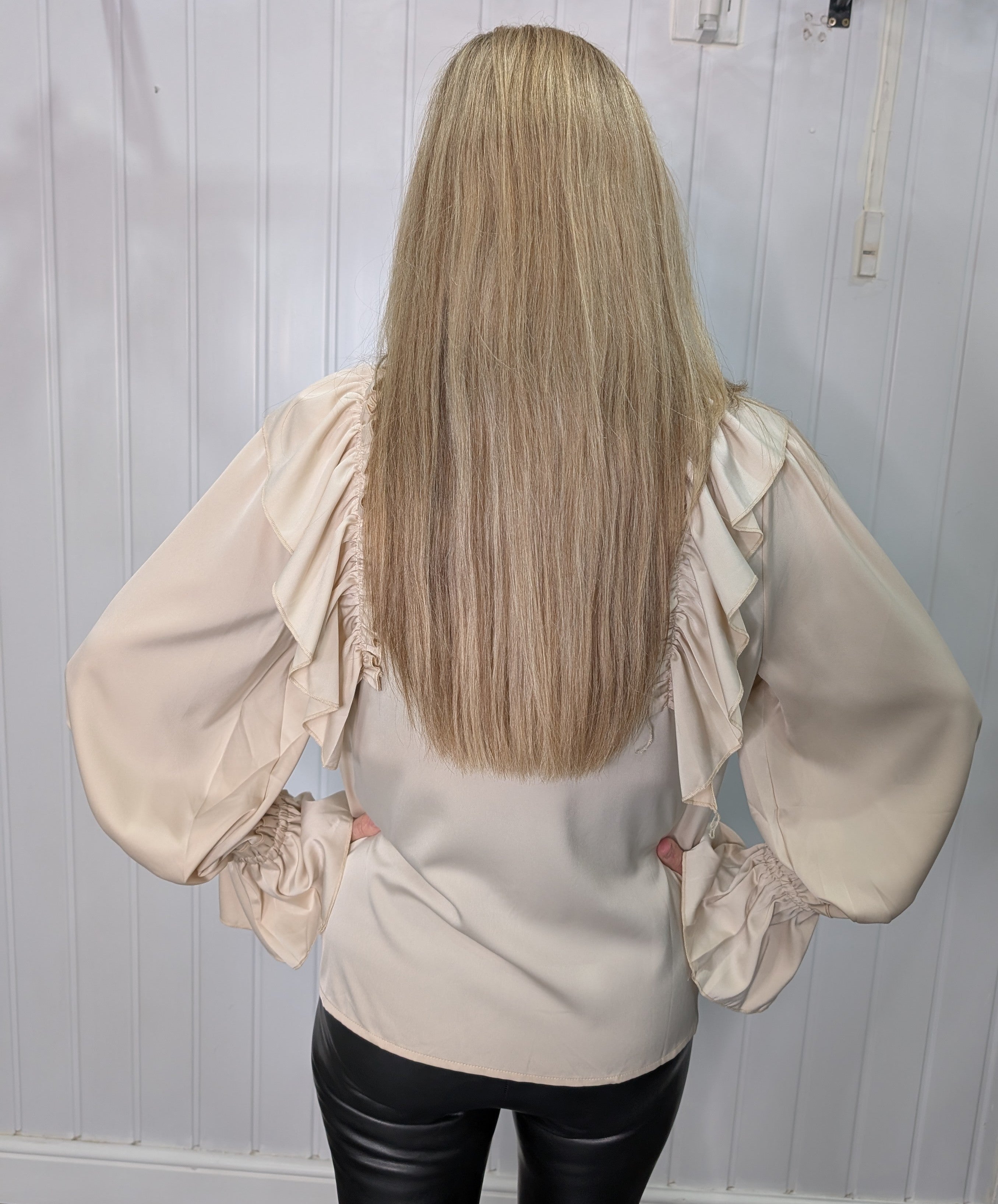 Beige Ruffle Frill Shirt