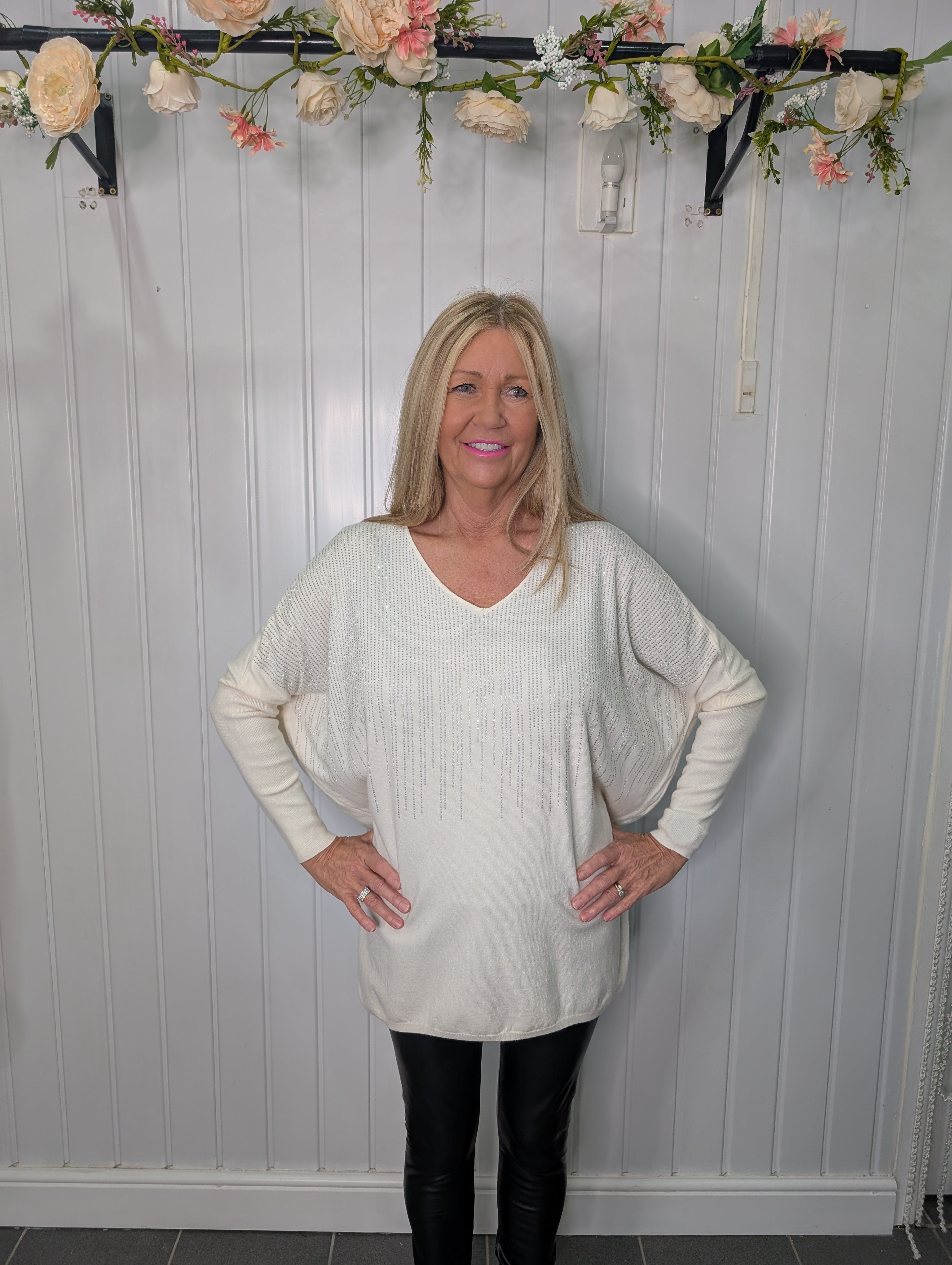 Cream Diamante Jumper