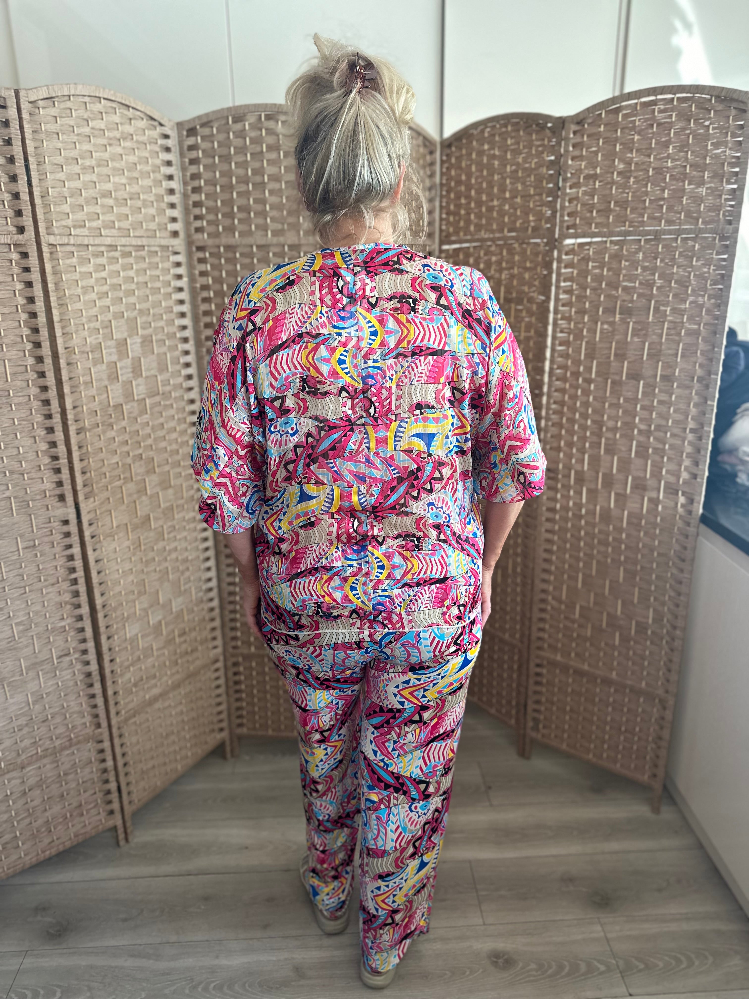 Pink Paisley Gold Thread Tie Lounge Suit