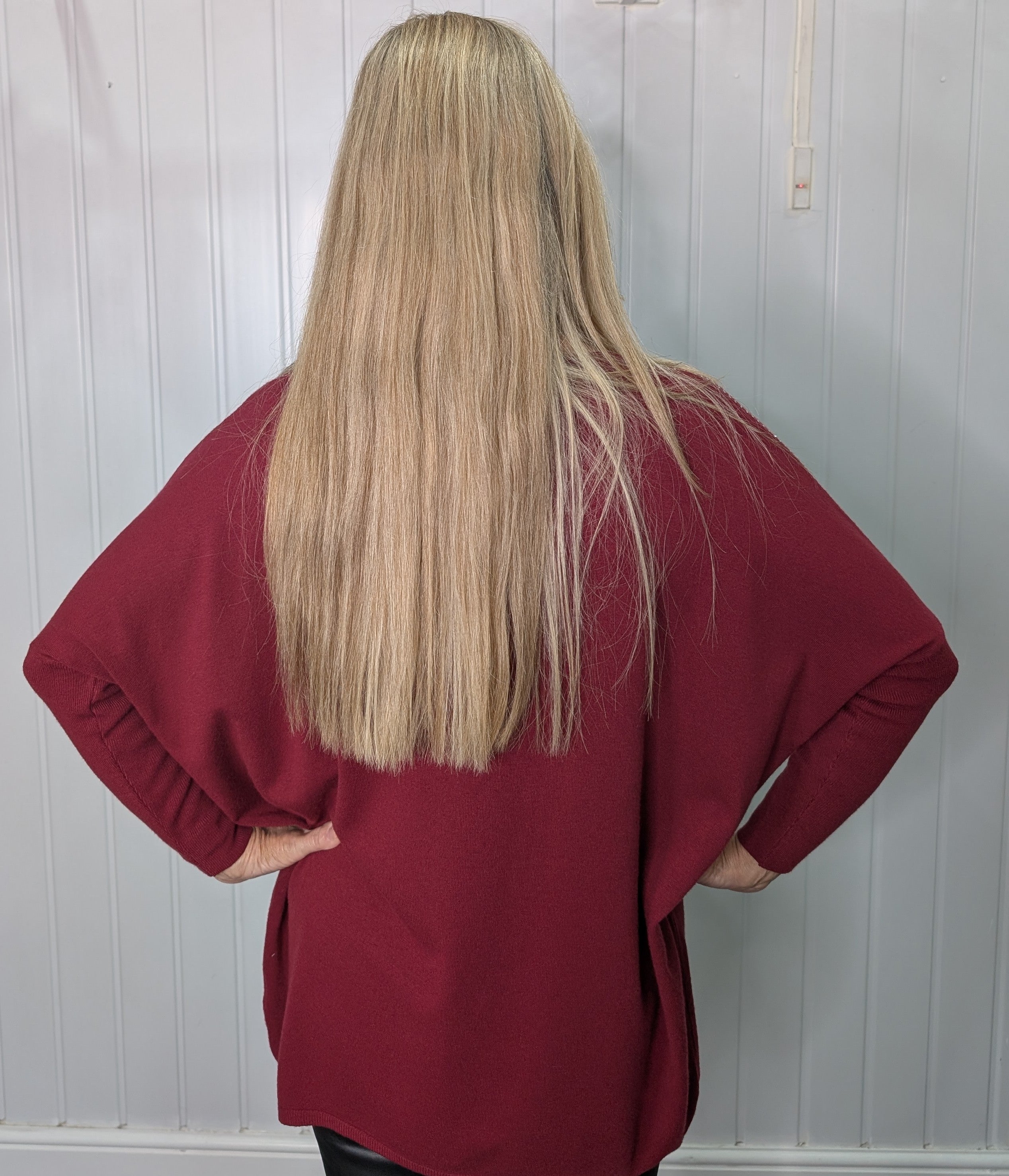 Burgundy Diamante Jumper