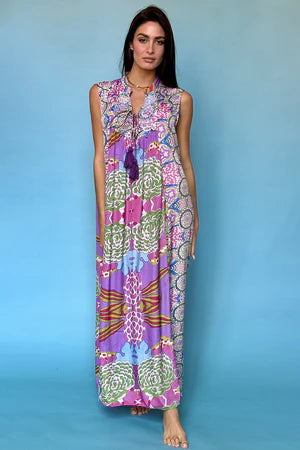 Lilac Embellished Sleevless Dress