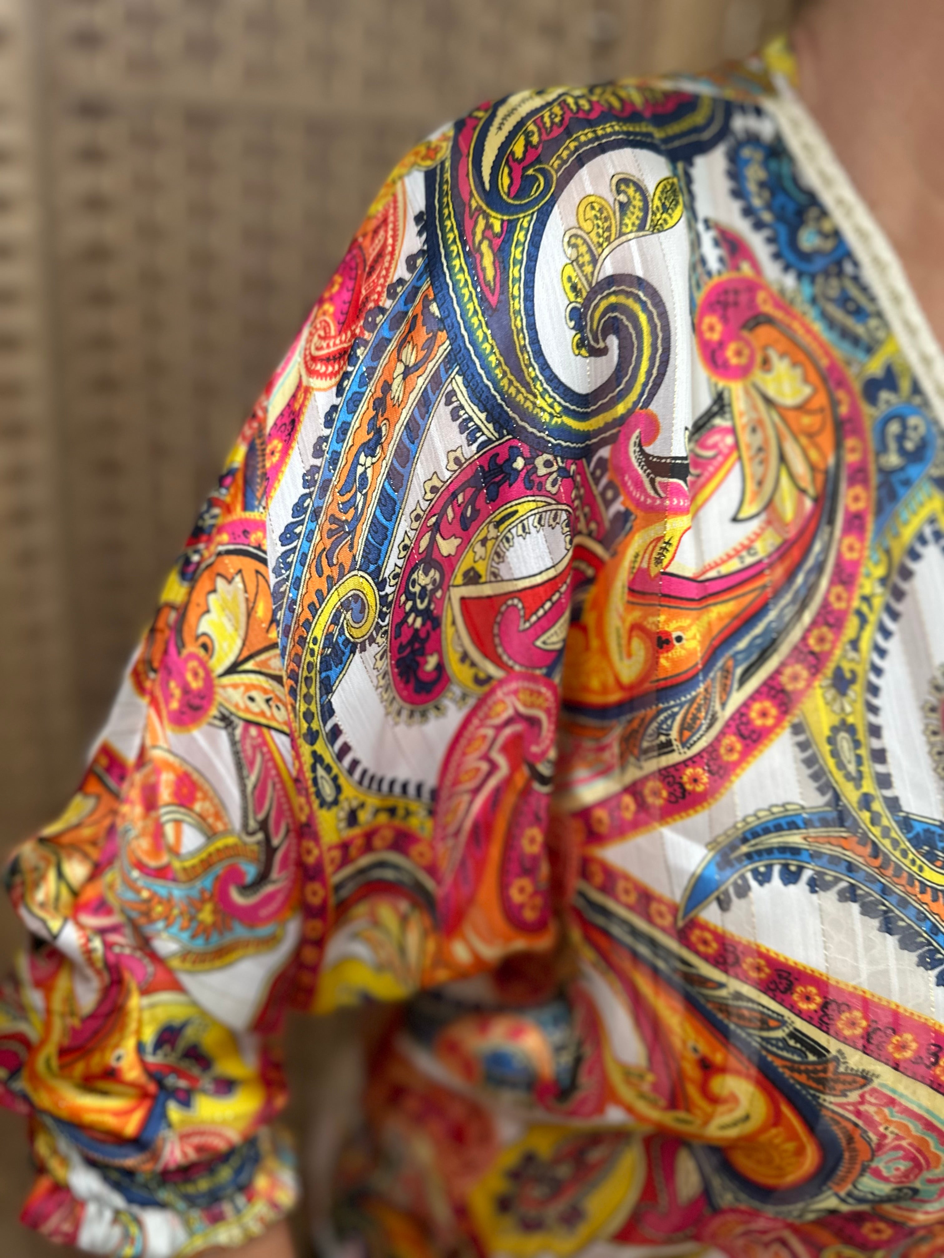 Orange Paisley Gold Thread Tie Lounge Suit