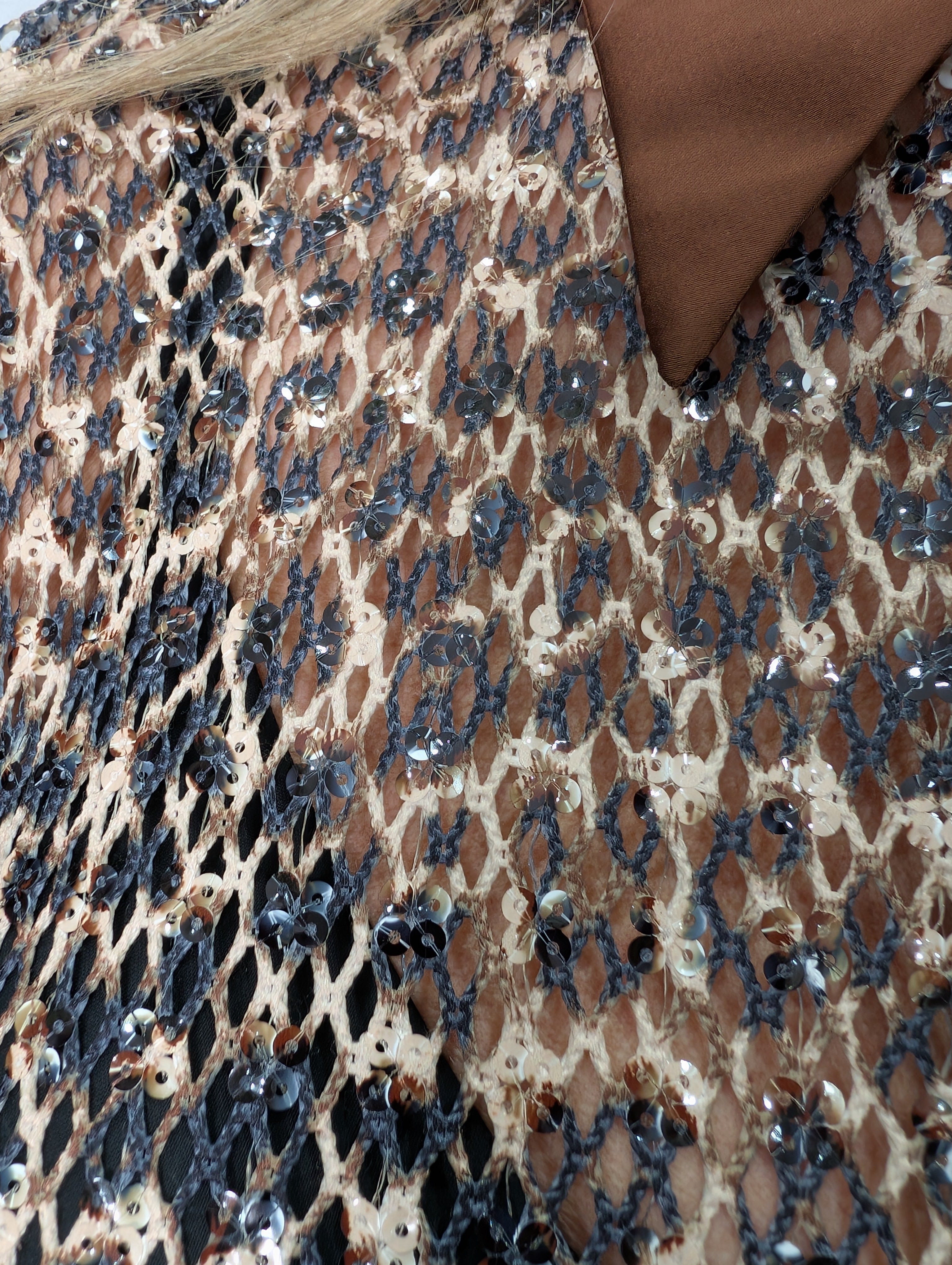 Brown Sequin Spec Shirt