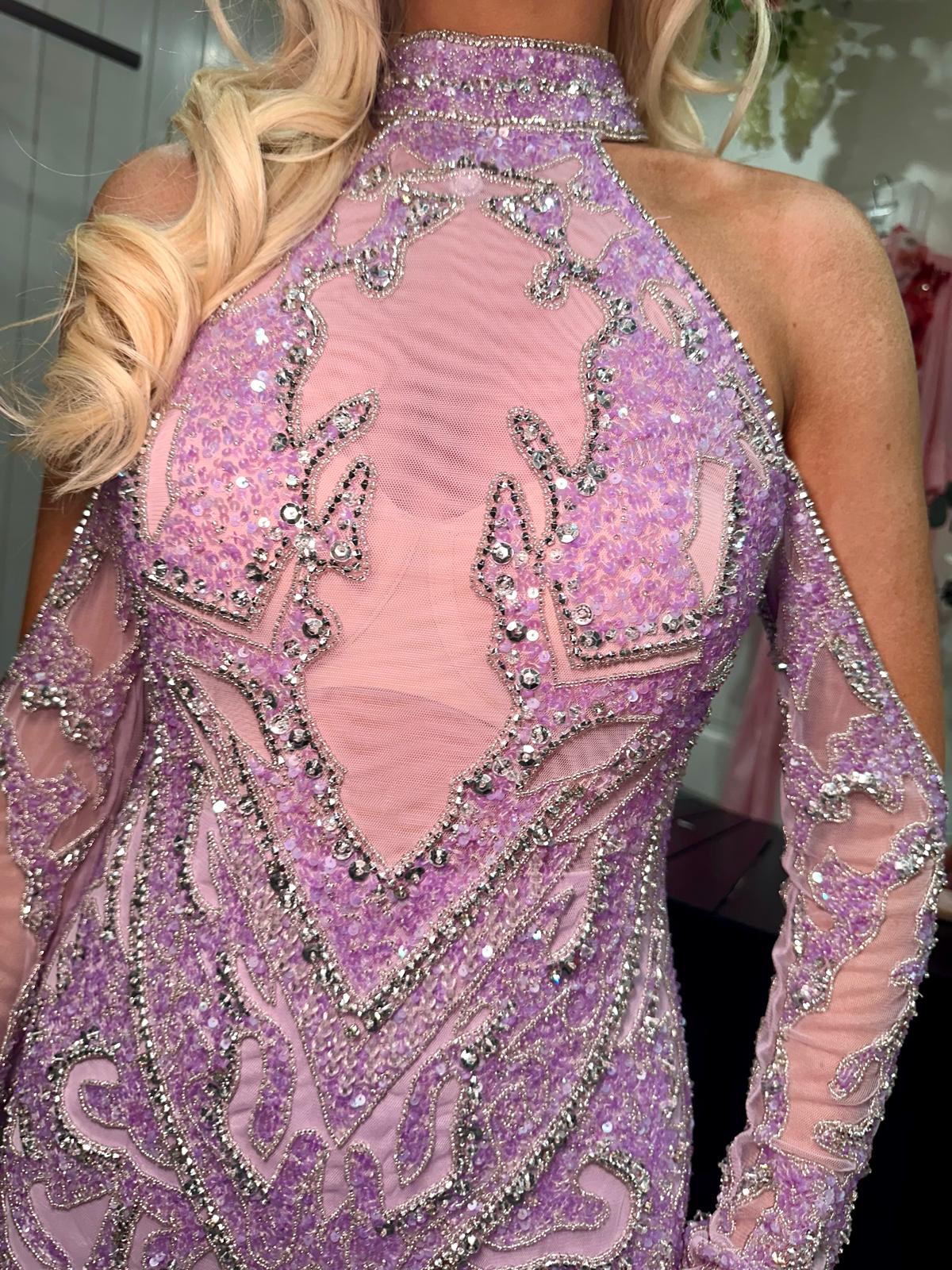 Diamond For Eden - Lilac Embellished Mini Dress