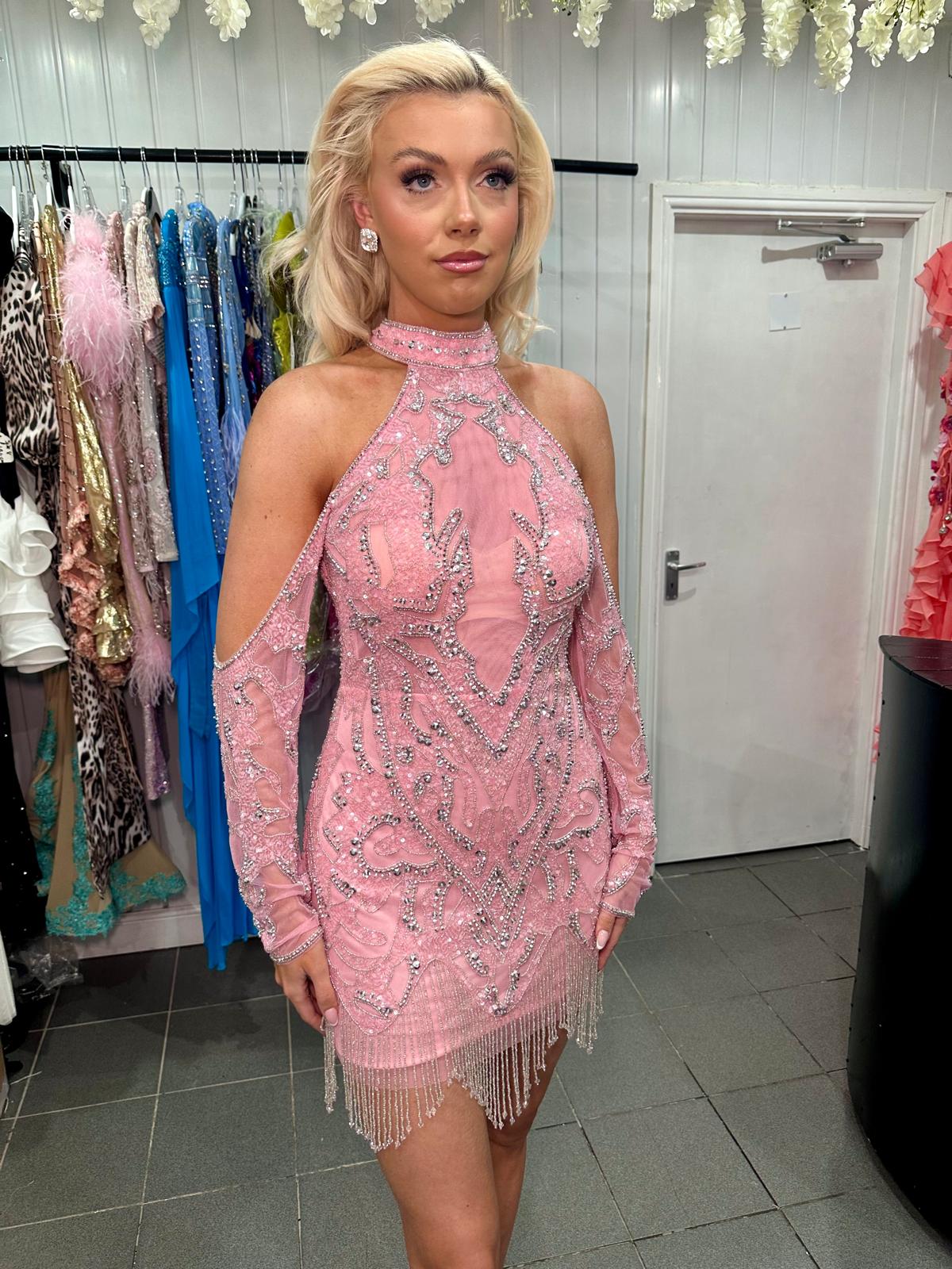 Diamond For Eden - Pink Embellished Mini Dress