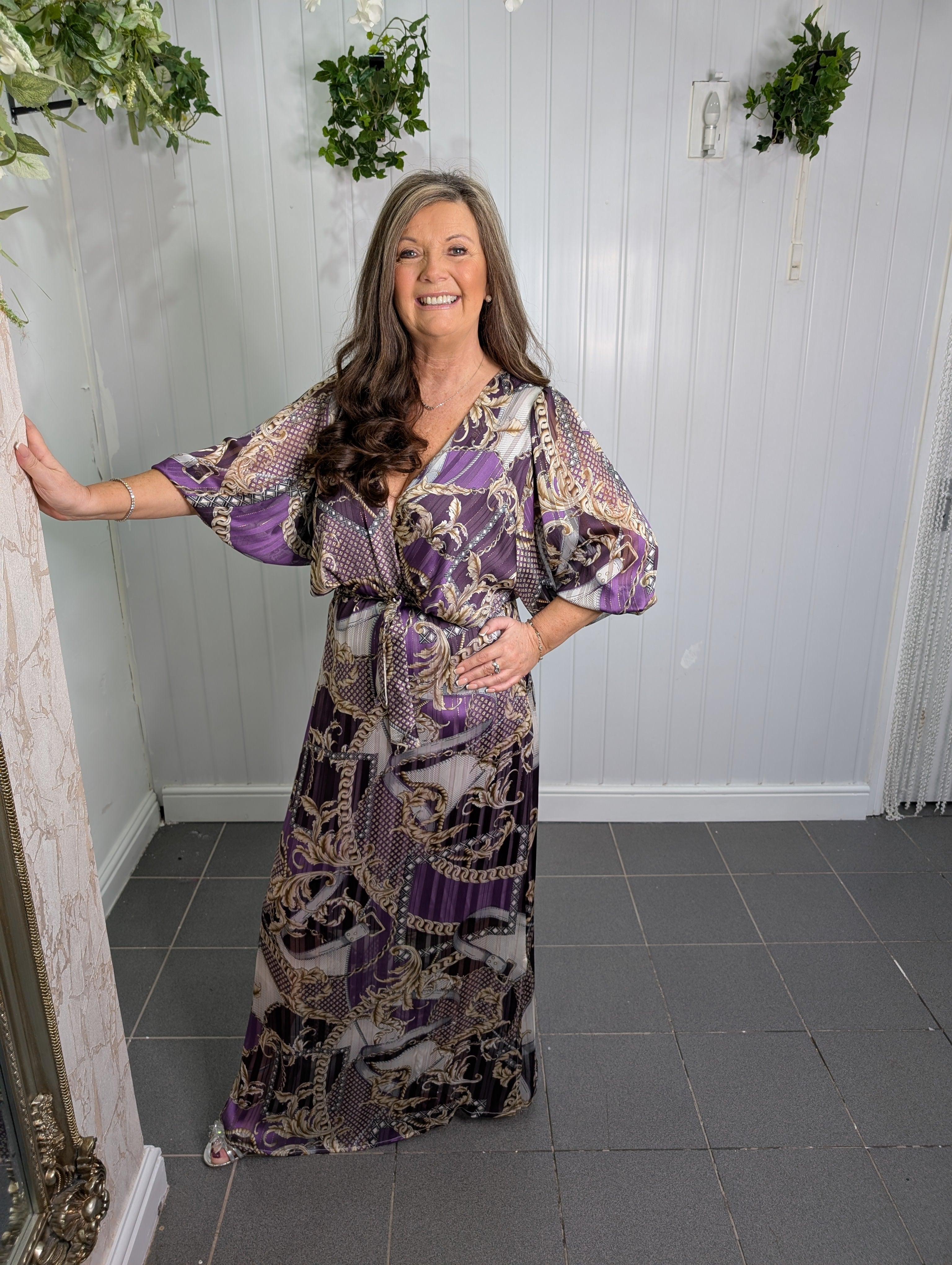Jeff Gallano - Purple Multicoloured Maxi Dress