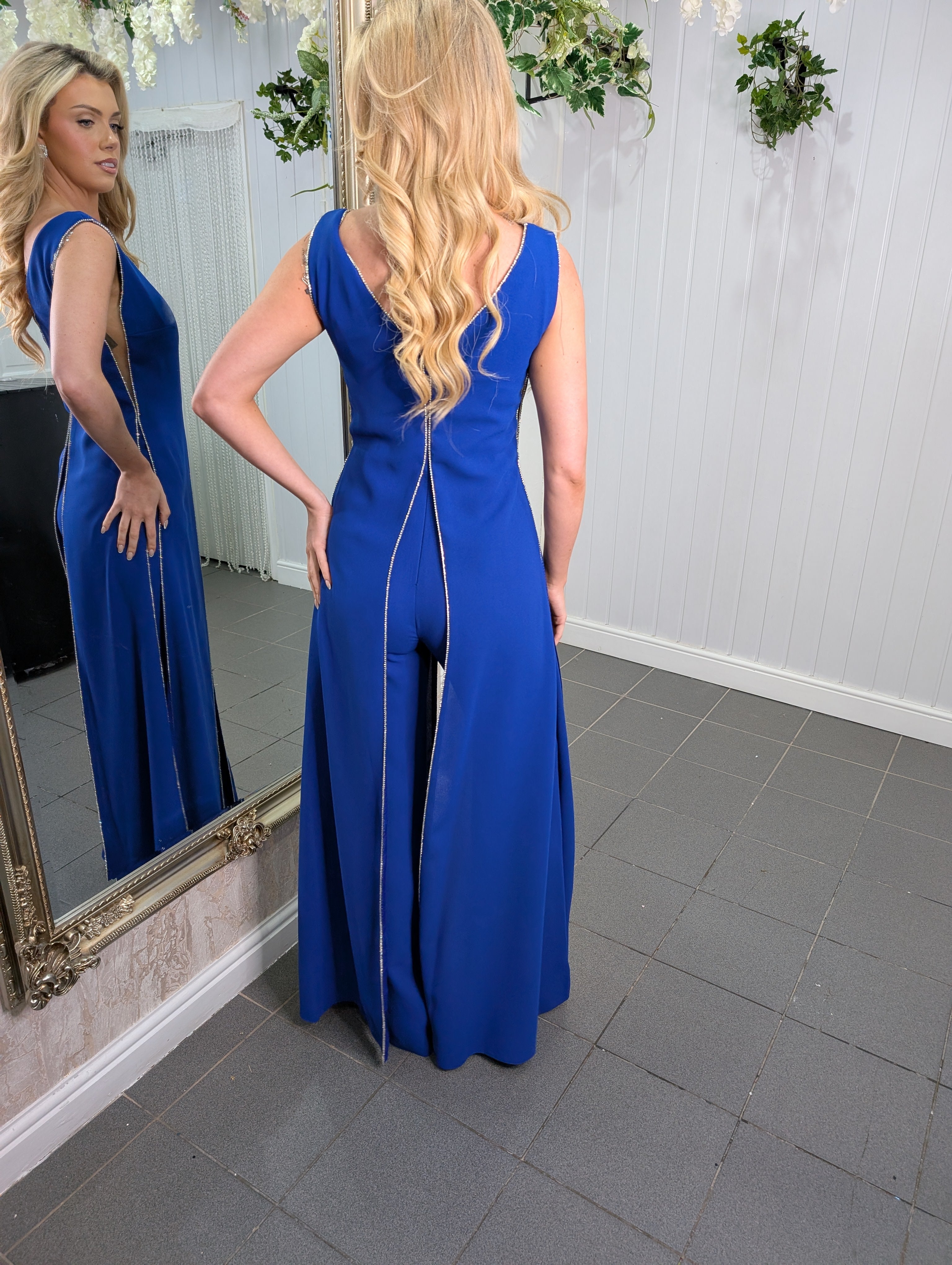 Embellished Silver Trim Jumpsuit