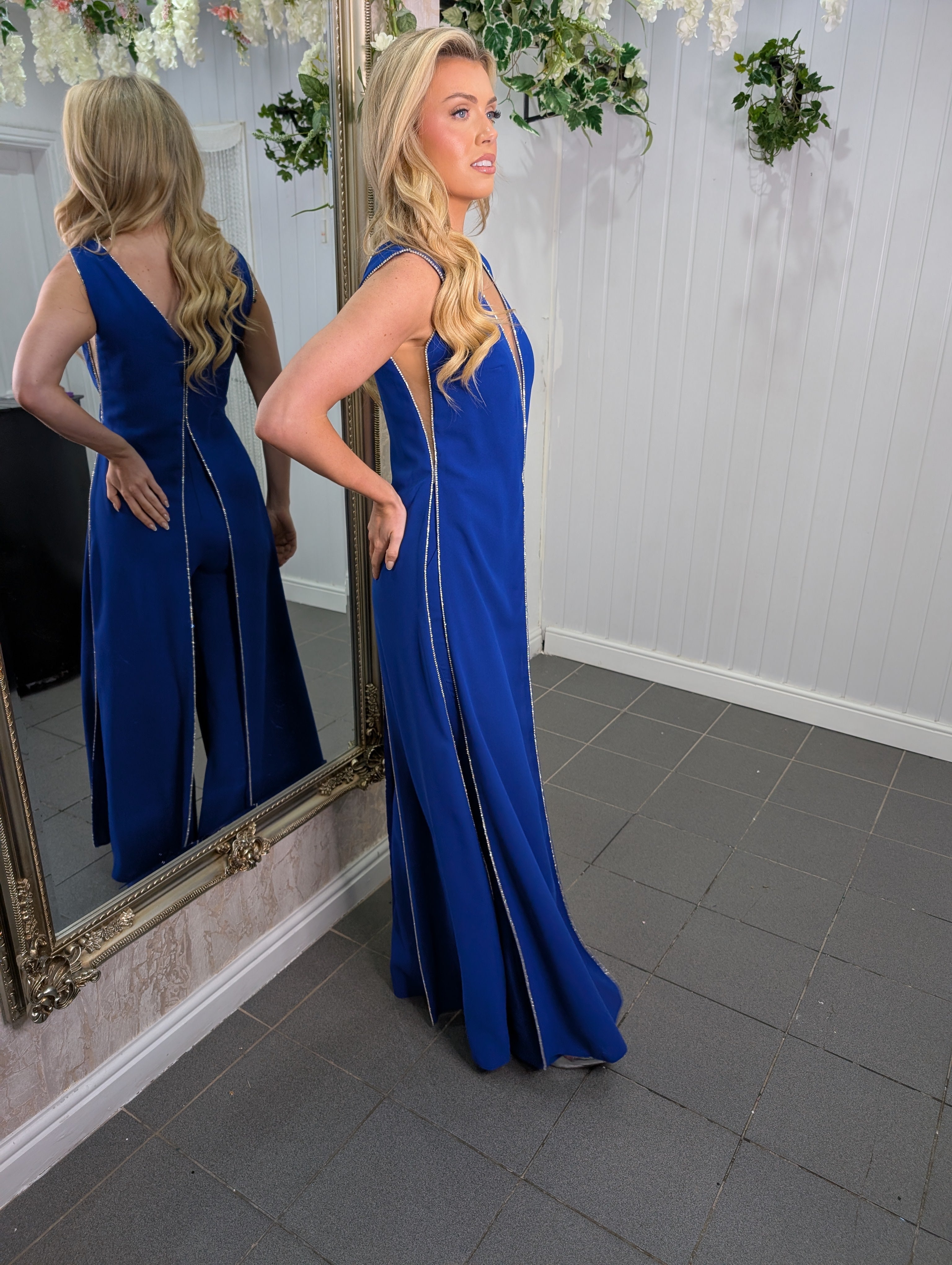 Embellished Silver Trim Jumpsuit